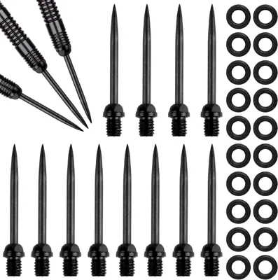Produktbild von 12 Steel Dart Dots mit Gewinde, Starke Metall Dartspitzen, Langlebige Edelstahl Dartspitzen, Inklusive 20