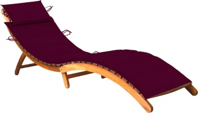 Image de Chaise longue de jardin avec coussin Bois d'acacia solide