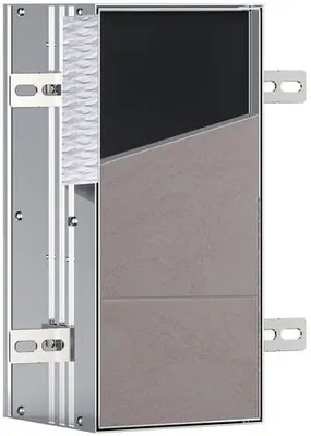 Produktbild von EMCO WC-Modul plus ASIS Unterputz, 332 x 154 mm, Türanschlag rechts Aluminium