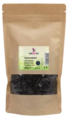 Produktbild von CREARTEC Colouraplast 200g - in Schwarz - zum Basteln kreativer Dekorationen und Geschenke - Bastelspaß für die ganze Familie