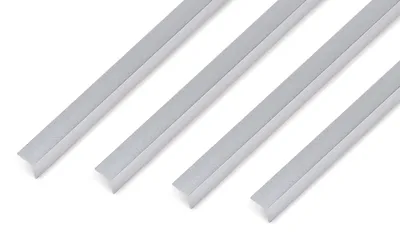Zdjęcie produktu dla Alberts 499624 Profil kątowy, samoprzylepny, aluminiowy, śrutowany srebrny, 1000 x 10 x 10 mm, zestaw 4 szt