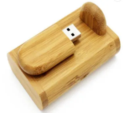 Obrázok produktu pre Sada: USB drevený ovál 2.0 32GB a drevený box, bambus carbon