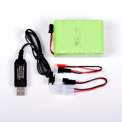 Productafbeelding van AFTERTECH oplaadbare batterij, NI-MH, 12V, 2400 mAh, afmetingen 72 x 52 x 30 mm, met USB-oplaadkabel en connector