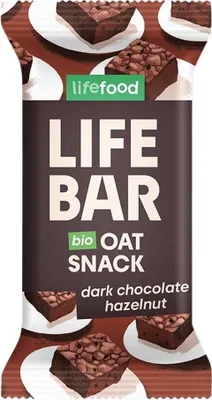 Immagine prodotto di Lifebar Snack all'avena - cioccolato fondente e nocciole 40 g, confezione da 15
