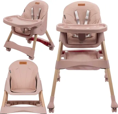 Image de COIL chaise haute pour enfant, chaise bébé 2 en 1, chaise repas, réglable, plateau amovible, antidérapante, 6 à 36/96 mois, harnais 5 points, chaise haute, chaise haute pour bébé, supporte jusqu'à 15 kg/30 kg, rose