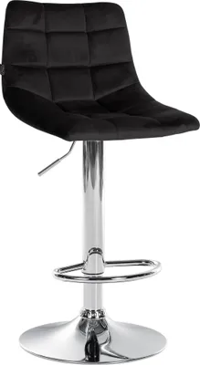 Produktbild von CLP Barhocker Jerry Samt höhenverstellbar und 360 drehbar schwarz Gestell Farbe chrom