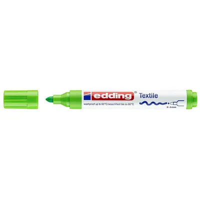 Zdjęcie produktu dla Edding 4-4500011 Marker kreatywny do tekstyliów - okrągła końcówka, 2-3 mm, jasnozielony