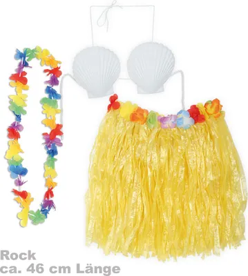 Produktbild von Hawaii-Set, 3-tlg., (Bastrock, BH, Kette), ca. 46 cm Länge