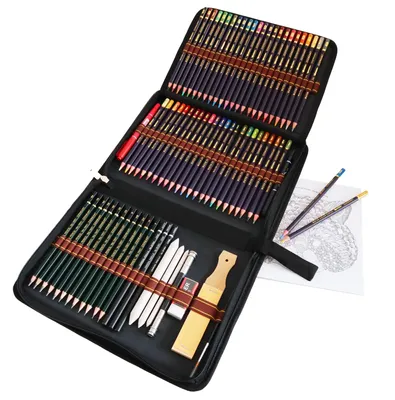 Produktbild von Professionelles Farbstiftset - 74 Farbstifte