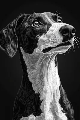 Immagine prodotto di Poster 20x30 cm Ritratto di animali per il salotto | Levriero | Bianco e nero
