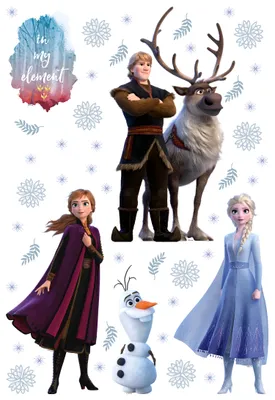 Immagine prodotto di Tatuaggio da parete Disney La Regina dei Ghiacci blu, marrone e viola - 600114 - 42,5 x 65 cm