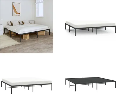 Produktbild von vidaXL Bettgestell Metall Schwarz 193x203 cm - Bettgestell - Bettgestelle - Bettrahmen - Bett