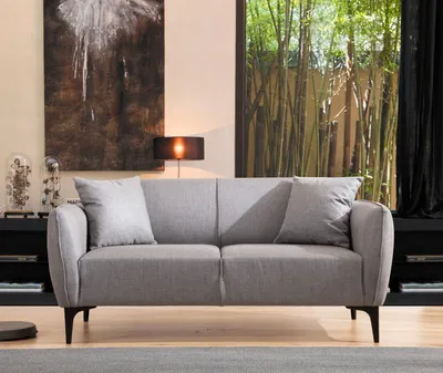Produktbild von Hanah Home, Belissimo- ARE1532, Grau, Schlafsofas, Rahmen: Buchenholz / Spanplatte