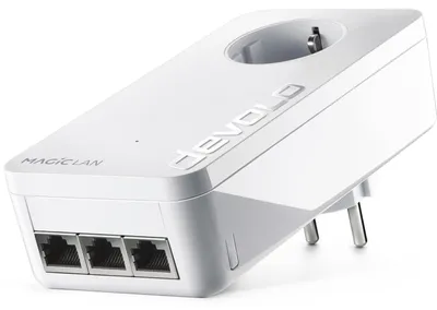 Produktbild von Devolo Magic 2 LAN triple, 2400 Mbit/s, IEEE 802.1p, IEEE 802.3, IEEE 802.3ab, IEEE 802.3u, IEEE 802.3x, Typ F, Gigabit Ethernet, 10,100,1000 Mbit/s, 10BASE-T, 100BASE-TX, 1000BASE-T