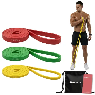 Produktbild von Widerstandsbanden Set, 3 Stärken, elastisch, kompakt, für Krafttraining zu Hause