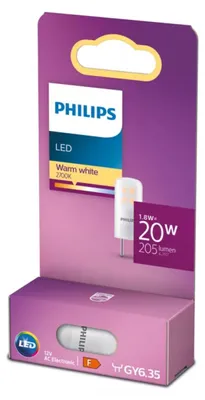 Obrázok produktu pre Philips 8718699767914, 1,8 W, 20 W, GY6.35, 205 lm, 15000 h, Teplá biela