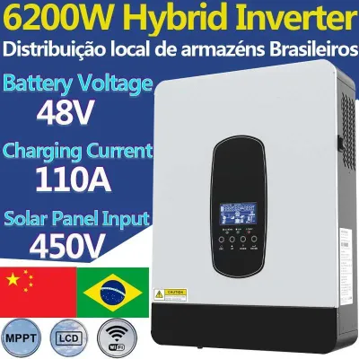 Obrázek produktu pro Hybridní měnič, čistý sinusový výstup, uživatelsky konfigurovatelné nastavení, pouze měnič 6200 W, 220-240 V