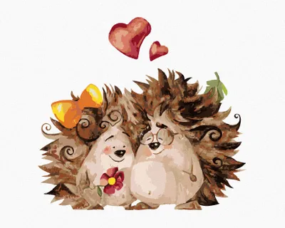 Produktbild von Zuty - Malen nach Zahlen - IGEL UND SEINE LIEBE, 40x50 cm, mit Keilrahmen (bereits gespannt)