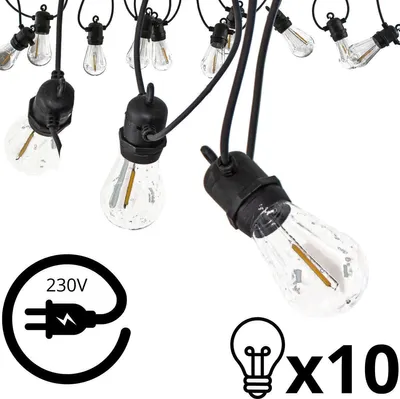 Produktbild von Party Light Außen-Lichtergirlande 8 m – 10 Glühbirnen, 10 LEDs, 230V