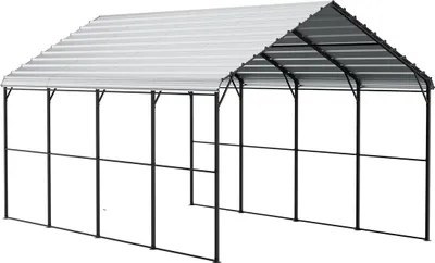 Image de Abri métallique pour voiture 12' x 20' Abri extérieur robuste pour bateaux