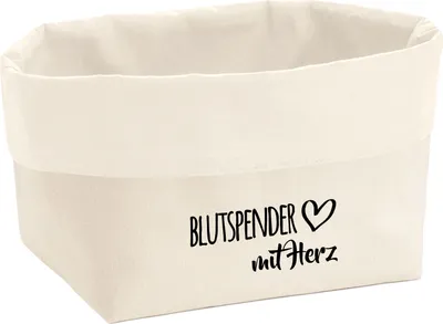 Produktbild von Huuraa Organizer Blutspender mit Herz 8 Liter Large Canvas Baumwolle Utensilo Geschenkidee