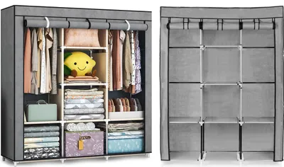 Produktbild von ModernHome Textilkleiderschrank großer Stoffschrank mit Einlegeböden für Kleidung und Schuhe ModernHome Universal-64_PJJSC002_5903769979233