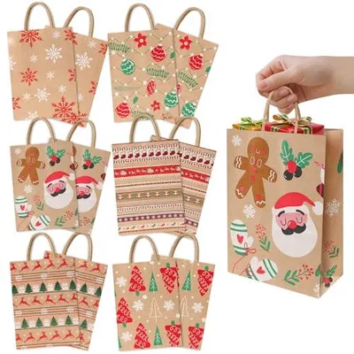 Produktbild von Weihnachtstüten 12 Stück Geschenktüten Papier Weihnachten Geschenkverpackung