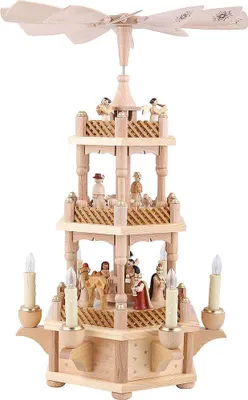 Produktbild von 3-stöckige Pyramide Christi Geburt natur (45cm) von Richard Glässer