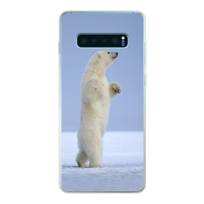Produktbild von MuchoWow® Handyhülle Schutzhülle Hülle für Samsung Galaxy S10 Plus Eisbär - Lustig - Schnee - Kinder - Jungen - Mädchen - Kind Silikon Softcase Handy Hülle - Schutzhülle