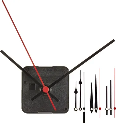Produktbild von TFA Dostmann Analoges Uhrwerk, geräuscharm, inkl. 4 Uhrzeigersets, schwarz