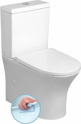 Obrázok produktu pre Kombi WC LEON, bez ráfika, vertikálny/horizontálny vývod, biele