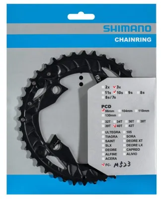 Zdjęcie produktu dla Tarcza mechanizmu korbowego 40t Shimano FC-MT500 / FC-M523 do osłony łańcucha (AN) 10-biegowa - czarna
