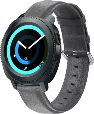 Produktbild von Strap-it Samsung Gear Sport Lederarmband (Dunkelgrau)