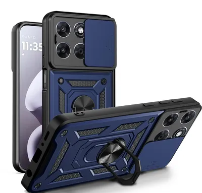Produktbild von Outdoor Panzer Hülle für Motorola Moto G87 Kameraschutz Ring Case Stoßfest Blau