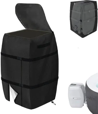 Obrázek produktu pro Kryt na venkovní bazén, vířivku a čerpadlo – ochranný kryt – tkanina Oxford 420D, voděodolný, prachotěsný – 43 x 38 x 54 cm, černý