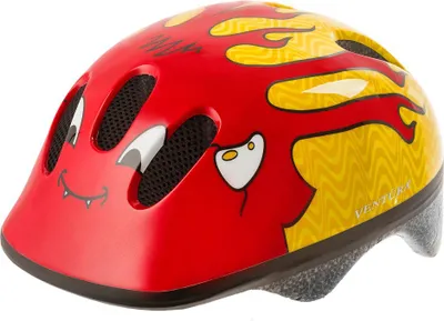 Zdjęcie produktu dla Kask rowerowy little devil czerwony żółty rozmiar 52/56 cm