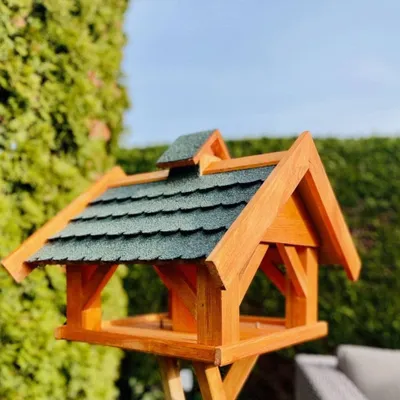 Immagine prodotto di Mangiatoia rettangolare in legno per uccelli, di grandi dimensioni