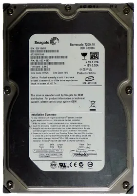 A top-down view of a Seagate Barracuda hard drive.