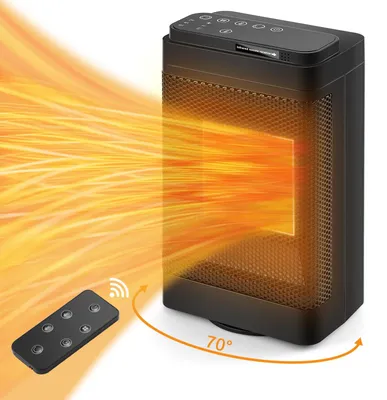 Productafbeelding van Elektrische Ventilatorkachel 1500 W - Afstandsbediening - Voor Badkamer En Woonkamer