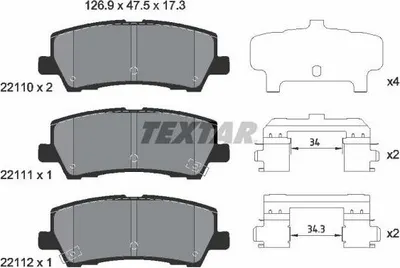 Produktbild von TEXTAR Bremsbeläge Satz Hinten für FORD USA Mustang VI Coupe 2211003