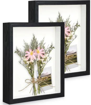 Produktbild von Bilderrahmen 3D-Fotorahmen, 15,2 x 20,3 cm, 2 Stück, Rahmentiefe, Präsentationsrahmen für Objekte für Blumen, Souvenirs, Diamantmalerei – 3 cm Tiefe/S