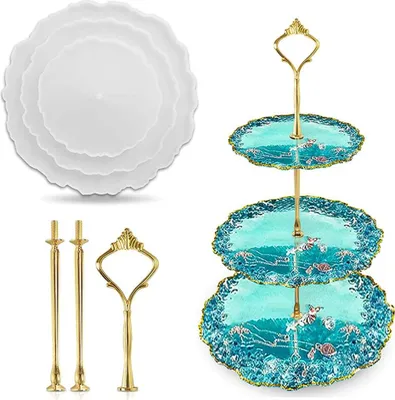 Produktbild von Silikon-Untersetzerformen 3 Stück, Rund, Für Harzguss Und Kuchenhalter, Ideal Für DIY Harztablett Und Wohnaccessoires