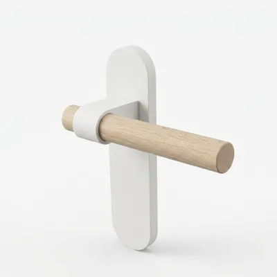 Produktbild von Türklinke mit Langschild 1 Paar Weiß Modernes Design Türbeschlag Türgriff Kunststoff (PLA) Inkl. Montagematerial