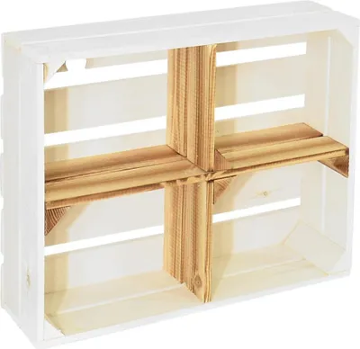 Produktbild von CHICCIE 6 Set Holzregal Schmalhanz 50x40x15cm - Weiß Geflammt + Regal