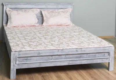 Produktbild von Casa Padrino Landhausstil Massivholz Bett Antik Grau 160 x 200 x H. 93 cm - Massivholz Doppelbett - Landhausstil Schlafzimmer Möbel