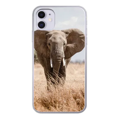 Produktbild von MuchoWow® Handyhülle Schutzhülle Hülle für iPhone 11 Elefant - Natur - Tiere - Porträt Silikon Softcase Handy Hülle - Handytasche