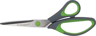 Zdjęcie produktu dla Q-CONNECT KF00754 Nożyczki Soft Grip 20 cm szare/zielone