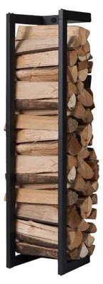 Productafbeelding van Lendo Online Brandhoutrek Wand 25x25x100 cm Zwart Staal
