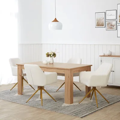 Obrázek produktu pro Homestyle4u Jídelní stůl rozkládací 160-200 x 90 cm Hnědý stůl do jídelny Kuchyňský stůl