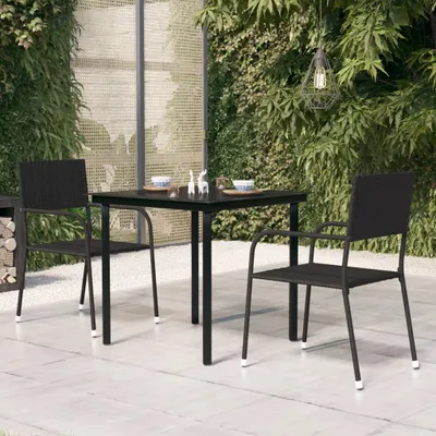 Produktbild von Garten-Esstisch Schwarz 80x80x74 cm Stahl und Glas , Gartentische Design 2024